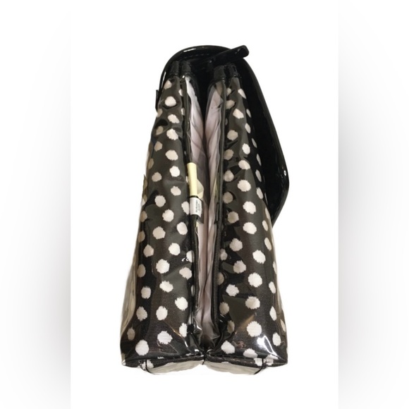 Kate Spade Makeup Travel Case 2 clear zipper compartments folds blue w… - Picture 5 of 16